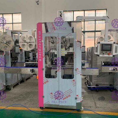 প্যানাসনিক ড্রাইভারের সাথে ডাবল ড্রাইভ চার ব্লেড ইনস্টল করা বোতল লেবেল মেশিন