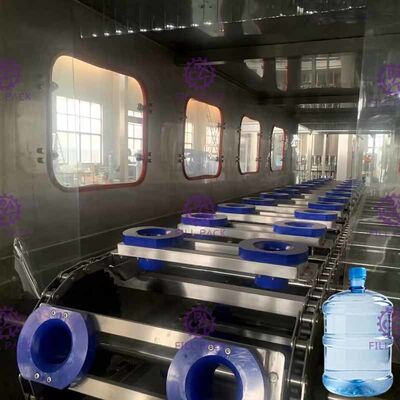 পিএলসি 300BPH 18.9L খাঁটি জল বোতল মেশিন জারা প্রতিরোধী
