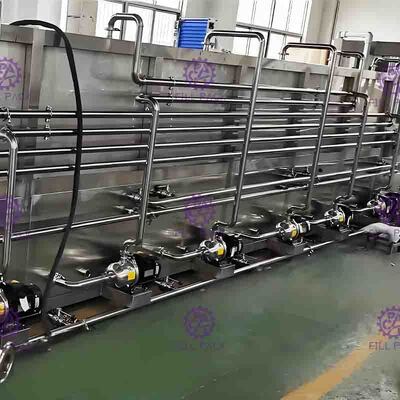 বোতলজাত বোতল প্যাকিং মেশিন স্থানচ্যুত রস Pasteurizer স্প্রে Nozzles সঙ্গে পুনর্ব্যবহারযোগ্য