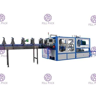ফিল্ম মোড়ানোর সঙ্কুচিত করার জন্য ডাবল সারির স্বয়ংক্রিয় বোতল প্যাকেজিং মেশিন