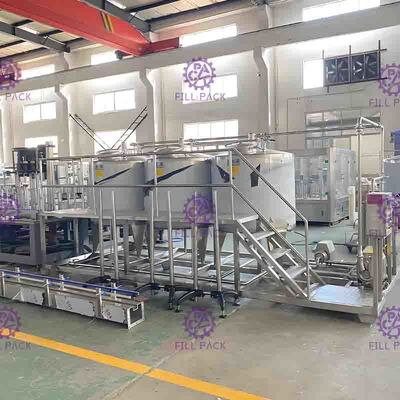 বেভারেজ টি 3000L/H জুস প্রিপারেশন ইকুইপমেন্ট প্ল্যান্ট সিস্টেম ব্লেন্ডেড লিচু ফ্লেভারড