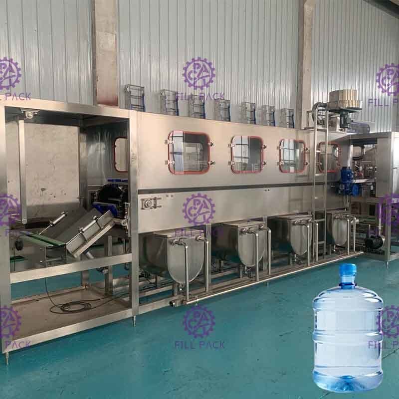 18.9L ব্যারেল পানীয় জল উত্পাদন লাইনের জন্য 300BPH সম্পূর্ণ স্বয়ংক্রিয় 5 গ্যালন জল ভর্তি মেশিন